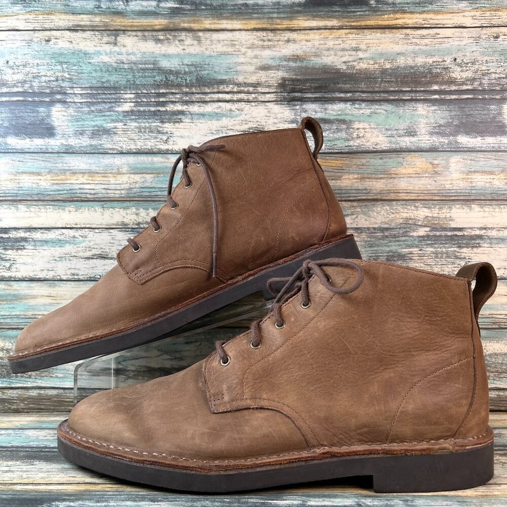 Clarks Boots Mens Size 12M Brown Leather Lace Up Ankle Comfort - Picture 2 of 11